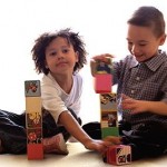 children playing with blocks