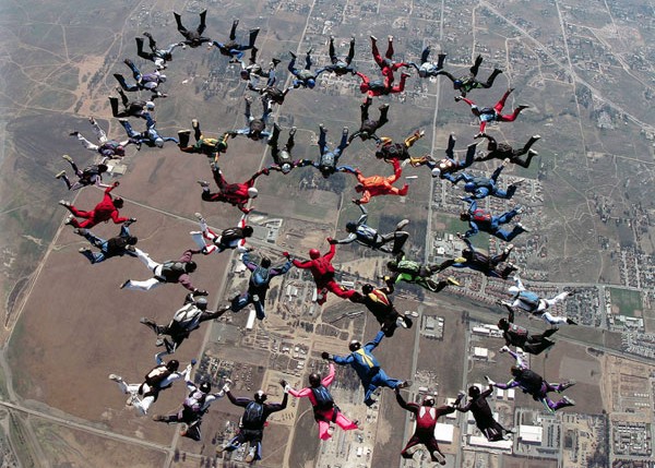 Sky dive group